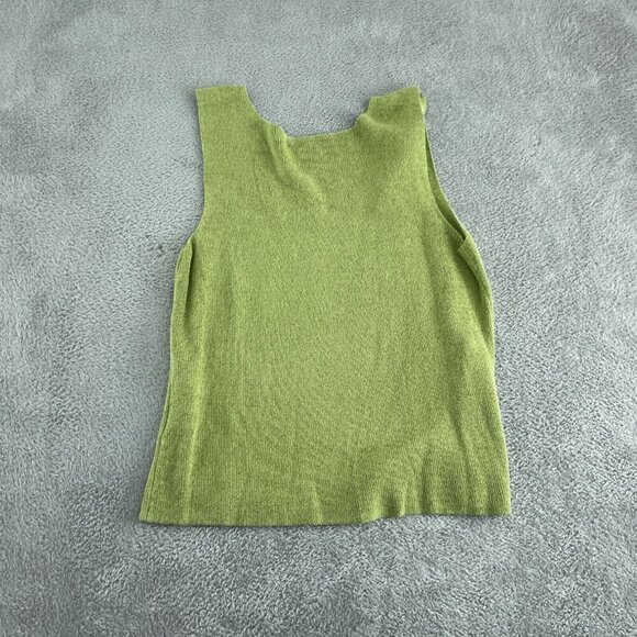 Sigrid Olsen Womens Petite L Green Sleeveless Knit Top 5054 - Picture 2 of 8